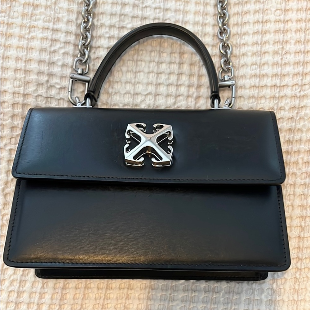 Off White Jitney 2.0 logo plaque handbag